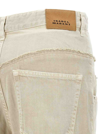 Shop Isabel Marant Noemie Jeans In Beige