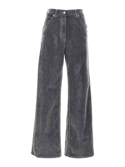 Shop Msgm Flocked Jeans In Grey