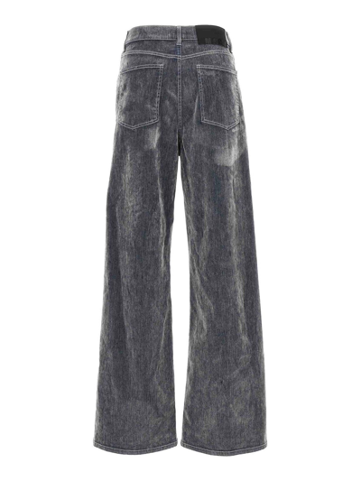Msgm Logo-patch Wide-leg Trousers In Grey