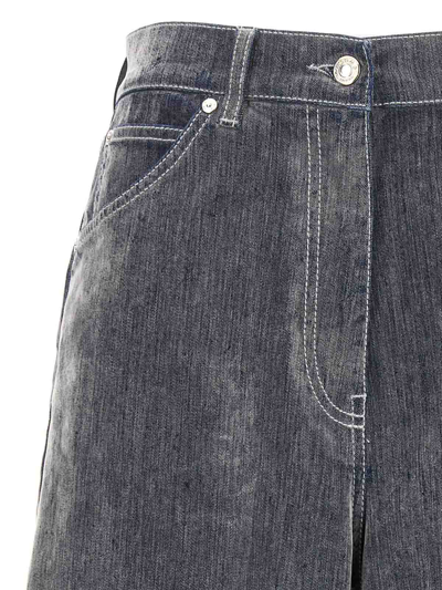 Msgm Logo-patch Wide-leg Trousers In Grey