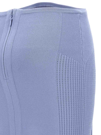 Shop Herve Leger Mix Skirt In Light Blue