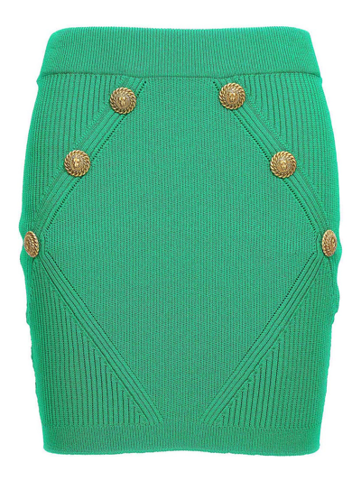 Shop Balmain Falda Semilarga - Verde In Green