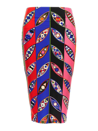 Shop Emilio Pucci Girandole Print Skirt In Multicolour