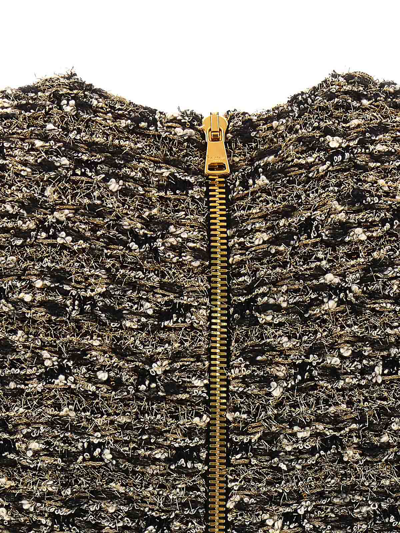 Shop Balmain Tweed Dress In Multicolour