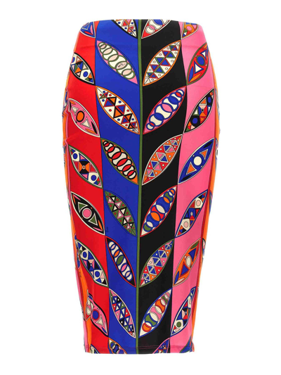 Shop Emilio Pucci Girandole Print Skirt In Multicolour