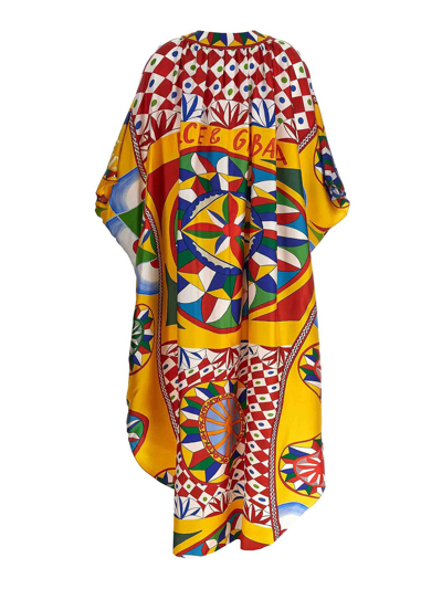 Shop Dolce & Gabbana Carretto Kaftan In Multicolour