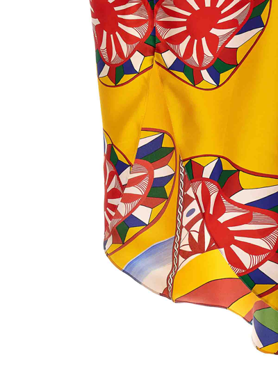 Shop Dolce & Gabbana Carretto Kaftan In Multicolour