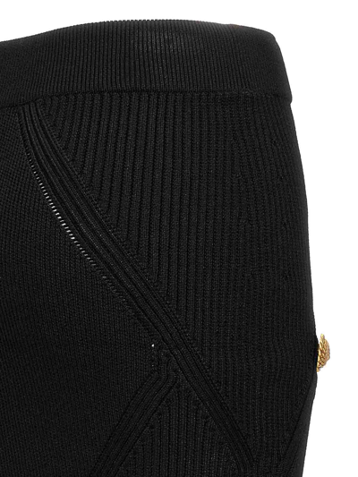 Shop Balmain Mini Knit Skirt In Black