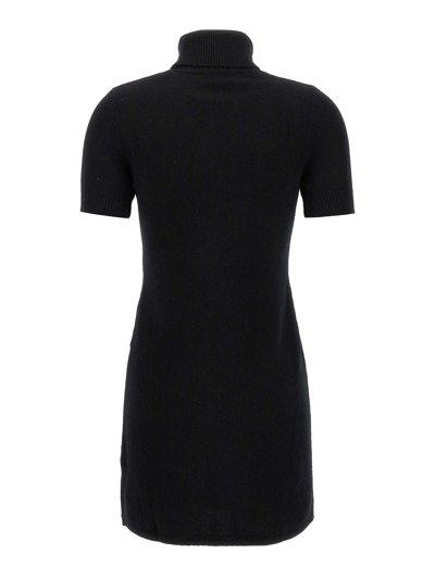 Diesel Short Sleeve Sweater Dress With High Neck In Black