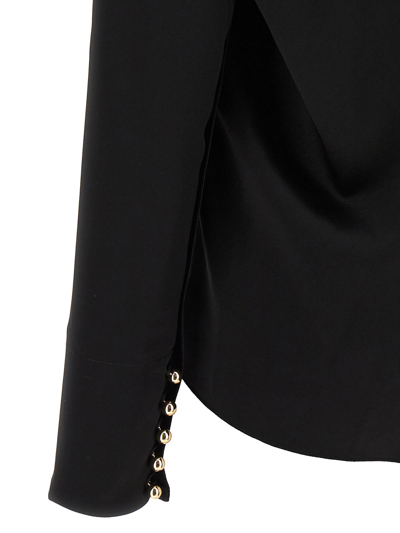 Lanvin Draped Long-sleeved Blouse In Black