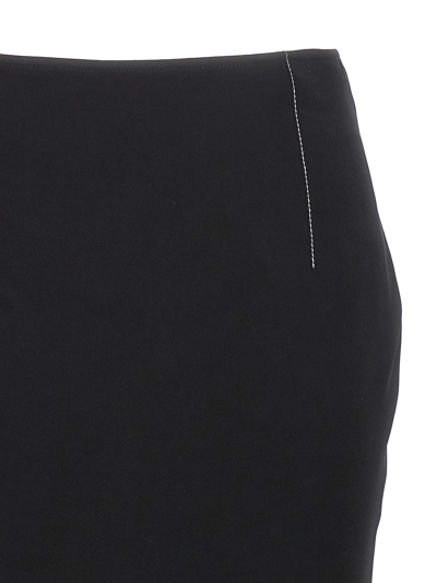 Marni Flounce Hem Midi Skirt With High Waist In Negro