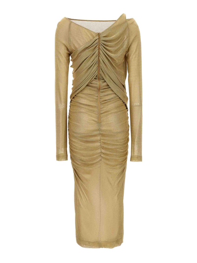 Shop Dolce & Gabbana Vestido Midi - Dorado In Gold