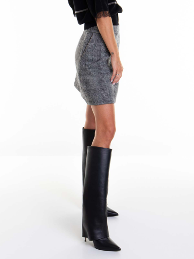 Shop Fabiana Filippi Geometric Printed Skirt In Grey