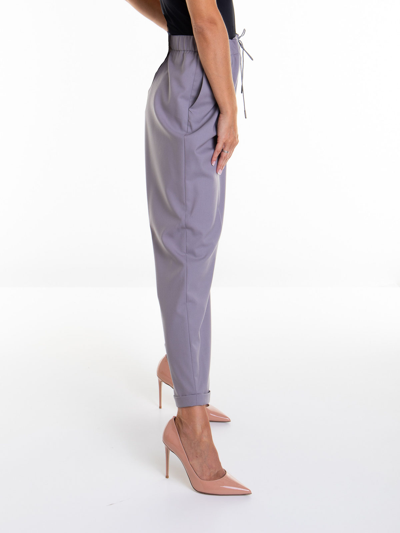 Shop Fabiana Filippi Wool Tailored Pants In Grey