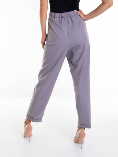 Shop Fabiana Filippi Wool Tailored Pants In Grey