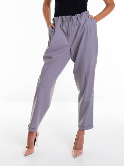 Shop Fabiana Filippi Wool Tailored Pants In Grey