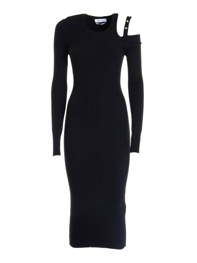 Shop Blumarine Viscose Midi Dress In Negro