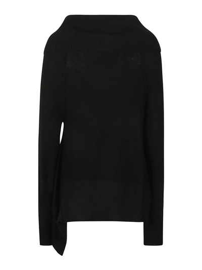 Shop Yohji Yamamoto Wool Sweater With Ribbed Turtleneck In Black