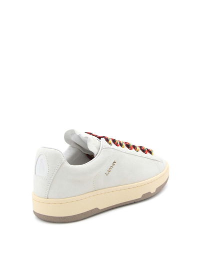 Shop Lanvin White Leather Lite Curb Sneakers In Blanco