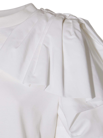 Alexander Mcqueen Alexander Mc Queen T Shirt With Ruffles In Blanco