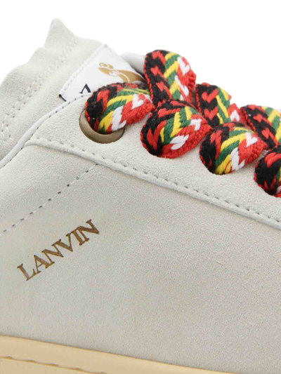 Shop Lanvin White Leather Lite Curb Sneakers In Blanco