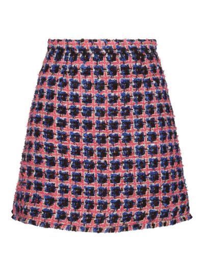 Shop Etro Multicolor And Pink Wool Skirt In Color Carne Y Neutral