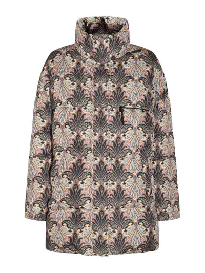 Shop Etro Paisley Print Down Jacket In Beis