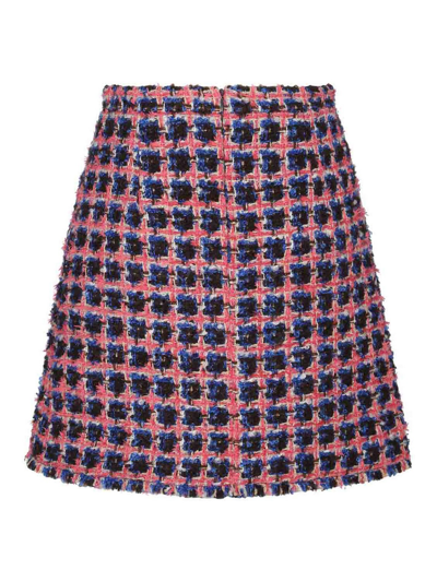 Shop Etro Multicolor And Pink Wool Skirt In Color Carne Y Neutral