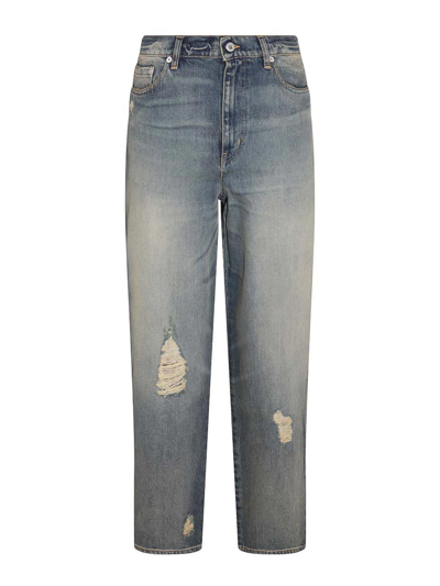 Shop Kenzo Blue Cotton Jeans In Lavado Medio