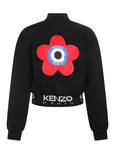 Shop Kenzo Black Multicolour Cotton Blend Casual Jacket