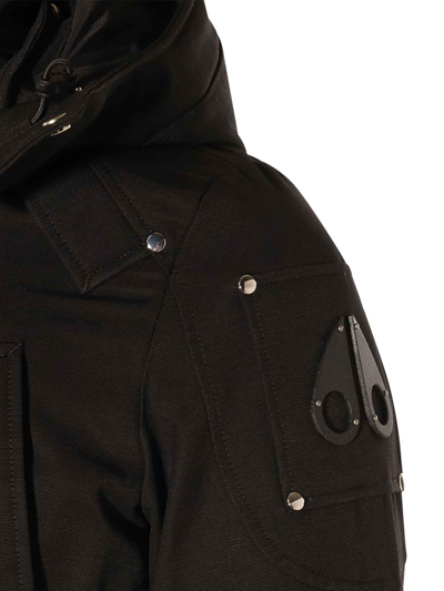 Shop Moose Knuckles Black Cotton Blend Keap Bomber Down Jacket