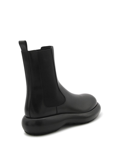 Jil Sander 30mm Leather Ankle Boots In Black