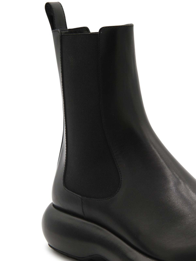 Jil Sander 30mm Leather Ankle Boots In Black
