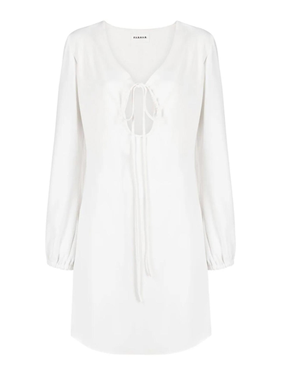 Shop P.a.r.o.s.h Tie-fastening V-neck Midi Dress In White