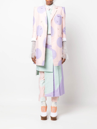 Thom Browne Frilled High-neck Tulle Top In Blanco