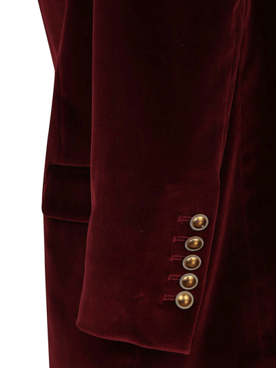 Shop Saulina Antonia Velvet Jacket In Rojo Oscuro