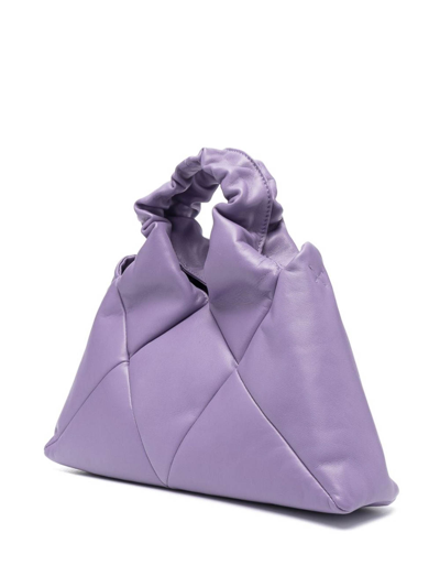 Shop Reco Didi Quilted Leather Tote Bag In Purple