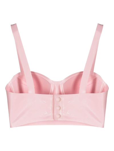 Shop Maison Margiela Sweetheart-neck Cropped Bra In Pink