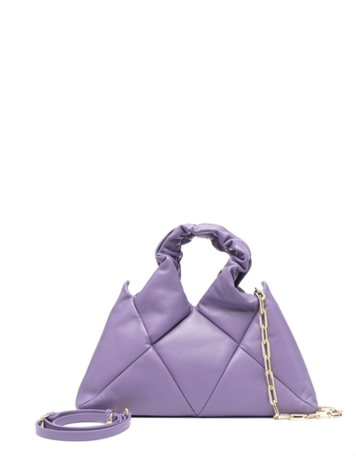Shop Reco Didi Quilted Leather Tote Bag In Purple