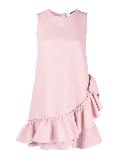 Shop Msgm Led-trim Sleeveless Mini Dress In Nude & Neutrals