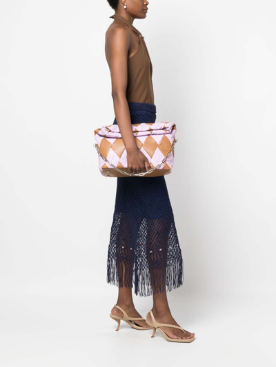 Reco Rombo Duquesa Quilted Shoulder Bag In Nude & Neutrals