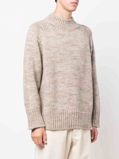 Shop Maison Margiela Chunky-knit Jumper In Beis Claro