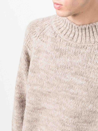 Shop Maison Margiela Chunky-knit Jumper In Beis Claro