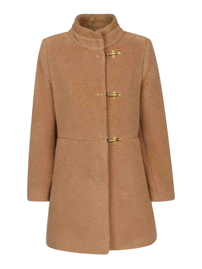 Shop Fay Virginia Bear Coat In Beige