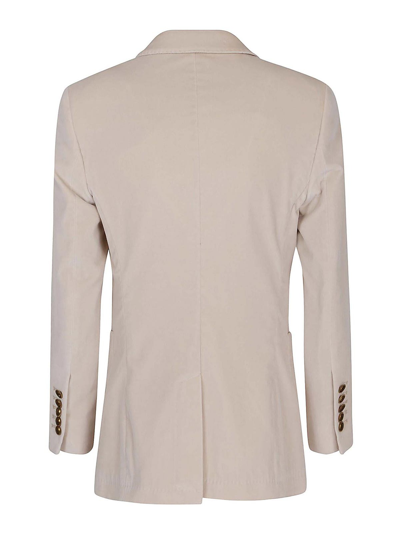 Shop Saulina Adelaide Velvet Jacket In Beige