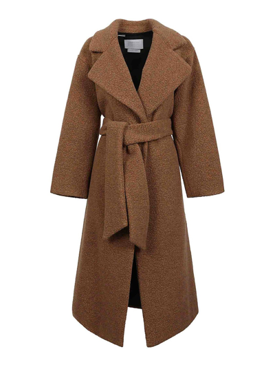 Shop Harris Wharf London Teddy-style Coat In Brown