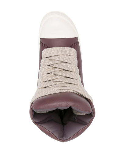 Shop Rick Owens Padded Lace-up Sneakers In Brown