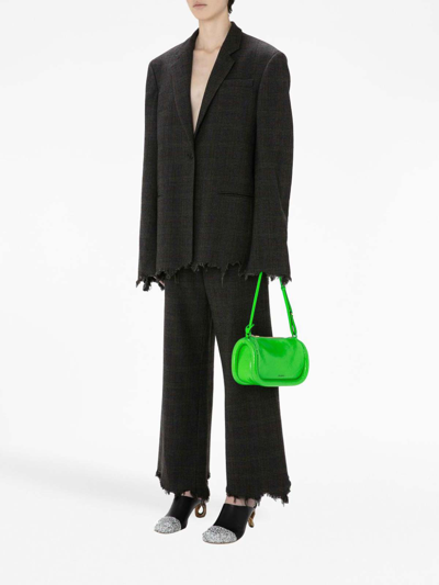 Jw Anderson Straight-leg Trousers With Distressed Effect And Check Print In Grey
