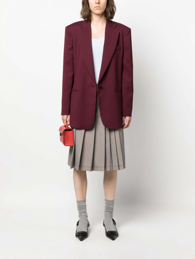 Marni Check-print Pleated Midi Skirt In Gris