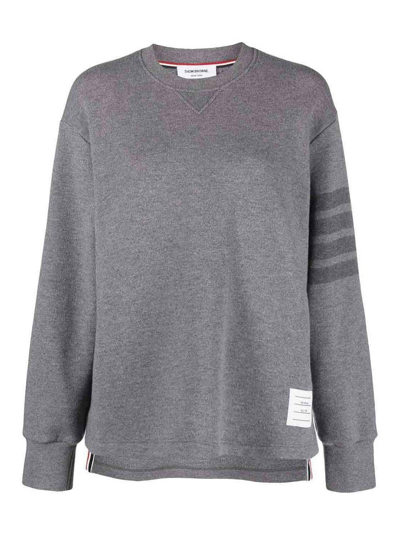 Shop Thom Browne Stripe-detail Knit Jumper In Grey
